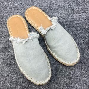 Splendid Womens Jaycee Denim Espadrille Mules Light Blue Denim Size 8